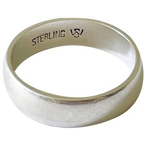 Sterling Silver 1940s Vintage Simple Band Ring - image 1